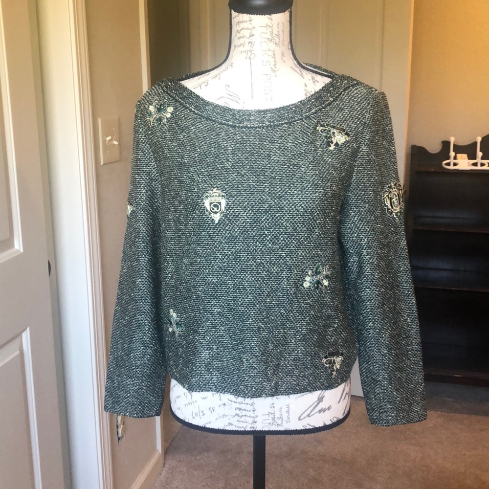 St John Sport Green/ Gold Sweater
